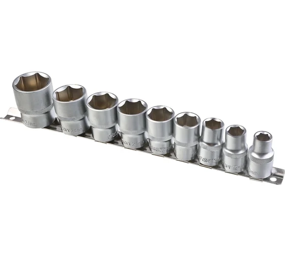 Набор торцевых головок Hanskonner HK1045-18-1/2 10-27мм CrV 1/2" 9шт.