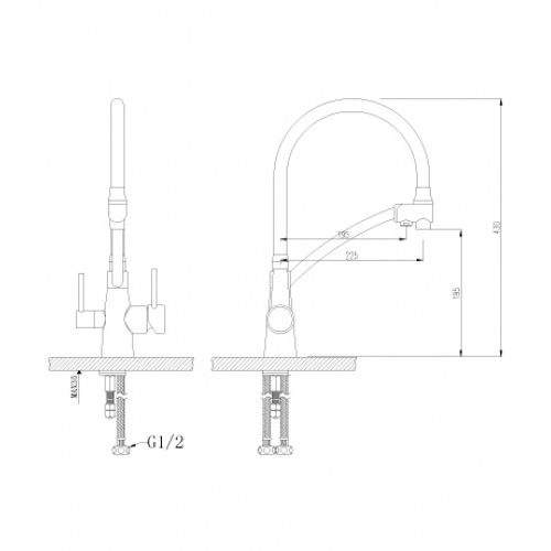 Смеситель в/м Lemark Комфорт LM3071C-Grey 35k Сандом-image-1