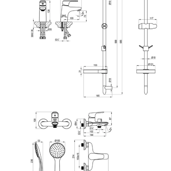 Набор Смесителей+душ гар-р Lemark LM7304C-image-1