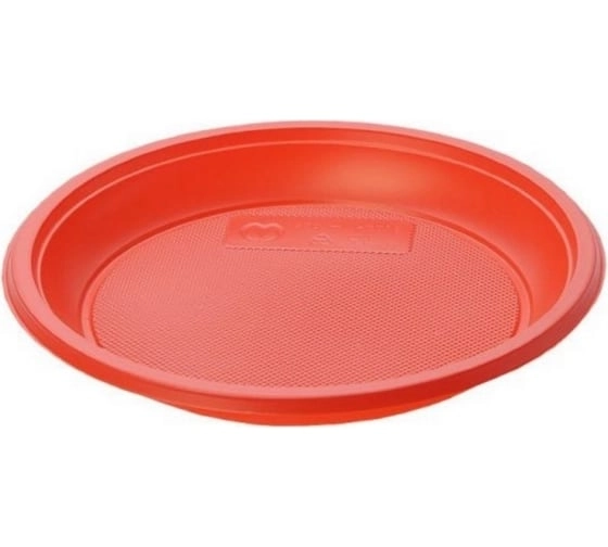 Тарелка десерт. пласт d17см 6шт EUROHOUSE красная 13490