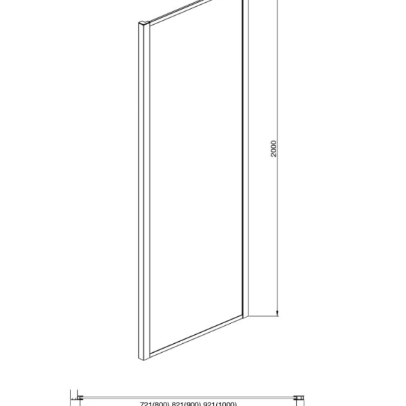 Душ перегородка Aquatek 90*200 AQ ARI WA 09020CH хром ст/прозрач-image-2