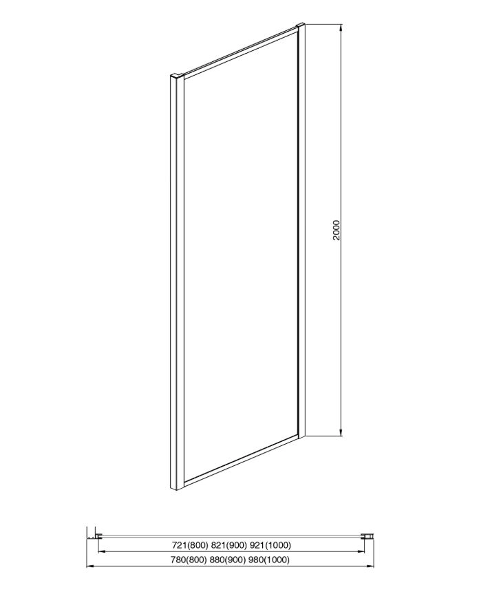 Душ перегородка Aquatek 90*200 AQ ARI WA 09020CH хром ст/прозрач-image-2
