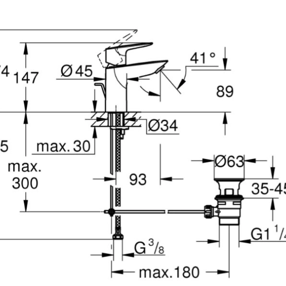 Смеситель д/у Grohe BauEdge 23328001 хром-image-2