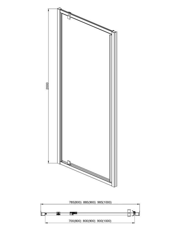 Душевая дверь Aquatek 90*200 AQ ARI PI 09020CH хром/прозрач.-image-1