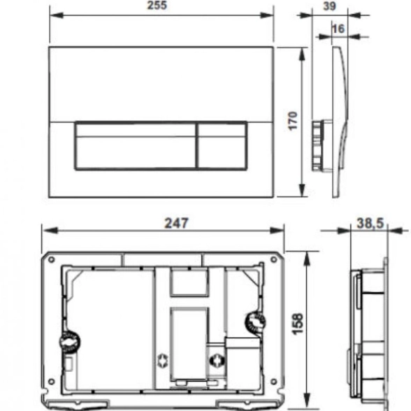 Система инстал. Roca Faro унит+сид+кнопка ZRU9307613-image-4