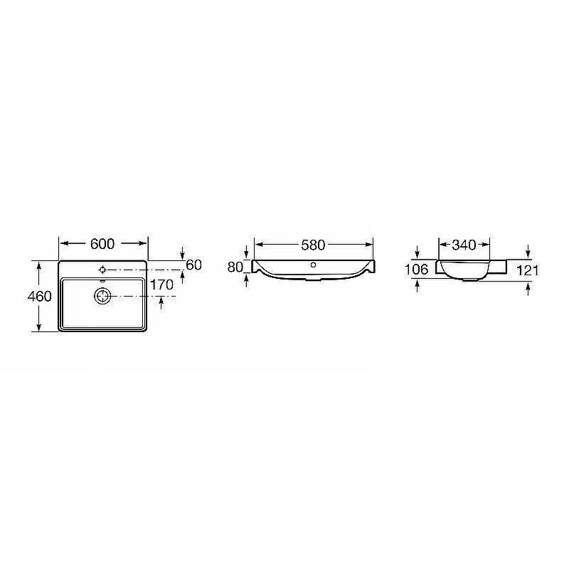 Раковина Roca Ona 600х460 мебельная ZRU9307561-image-0