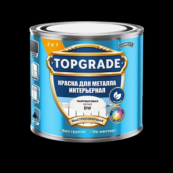 Эмаль Topgrade для металла интерьерная BW 0,5л