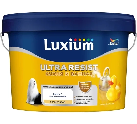 Краска Luxium UR Кухня и Ванная п/мт BW 2,5л