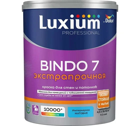 Краска Luxium Professional Bindo 7 мат BW 4,5л