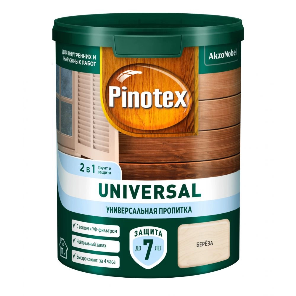Антисептик Pinotex Universal 2в1 Береза 0,9л