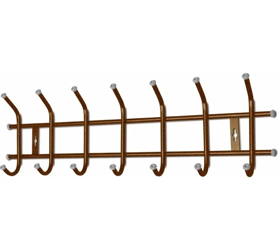 Вешалка настенная 685х215мм (7крючков) ВНТ7/МС серебро