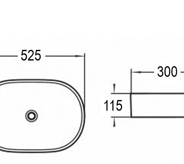 Раковина Azario накладная 525х300х115, белый (AZ-1048)-image-1