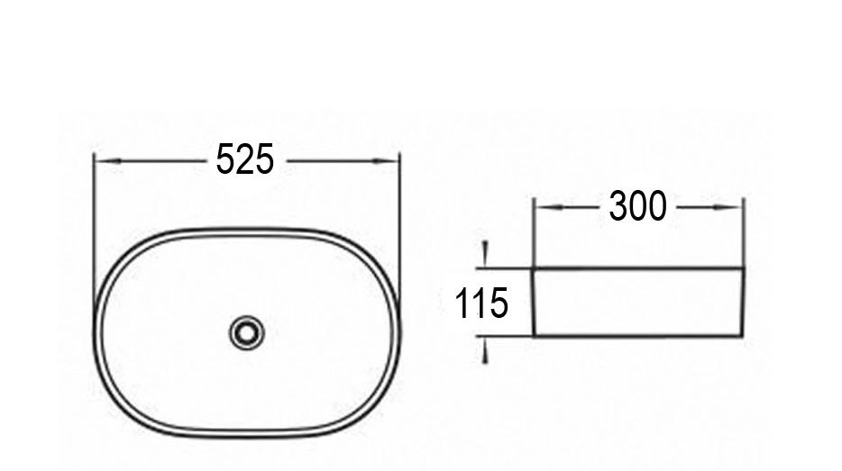 Раковина Azario накладная 525х300х115, белый (AZ-1048)-image-1