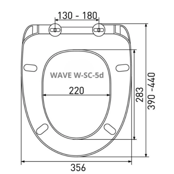 Сиденье д/у WAVE W-SC-5d дюропл. белый гл.-image-2