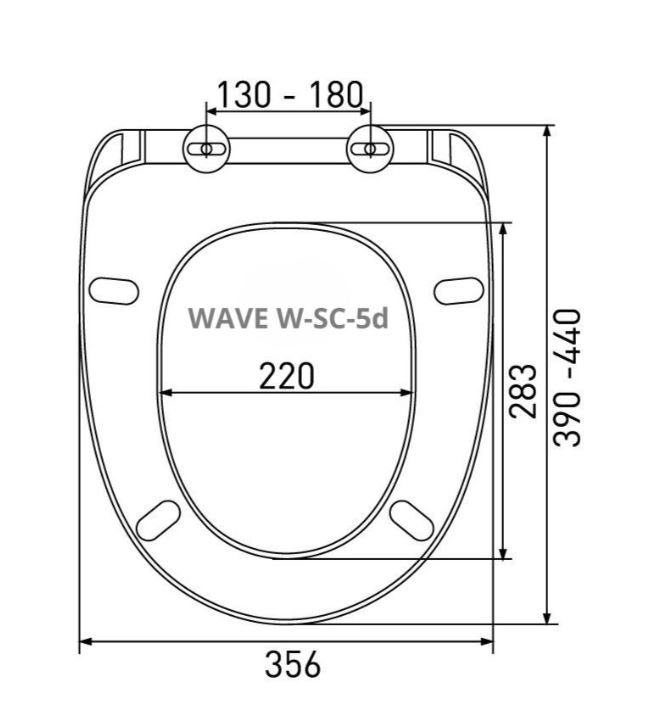 Сиденье д/у WAVE W-SC-5d дюропл. белый гл.-image-2
