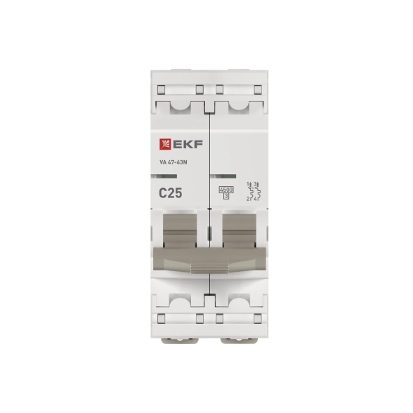 Выключатель EKF PROxima 2P 25A(C) 4,5кА BA47-63N