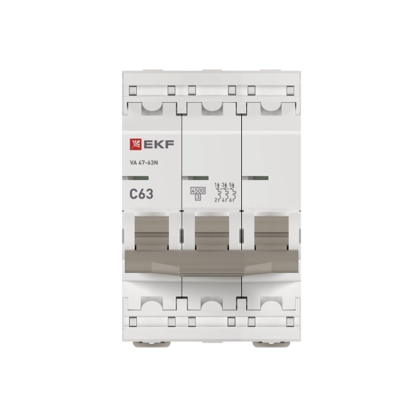 Выключатель EKF PROxima 3P 63A(C) 4,5кА BA47-63N