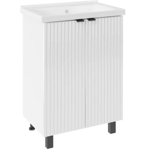 Комплект тумба Дора 60 белый + рак.Миранда 60