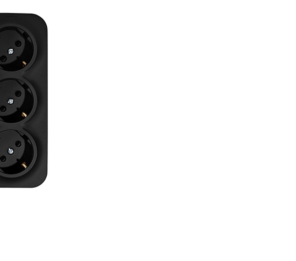 Розетка Quteo 3-я с/з с/шт 16А ОП черн.мат Daccord(Legrand)