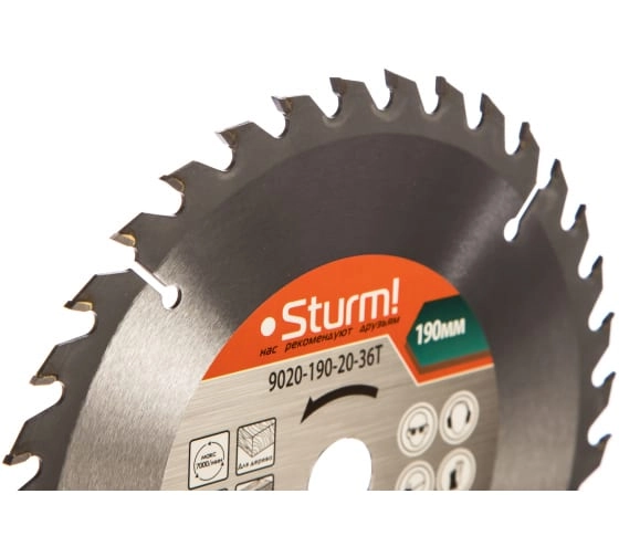 Диск пил. Sturm! 9020-190-20-36T 190х20/16ммх36Т дерево-image-1