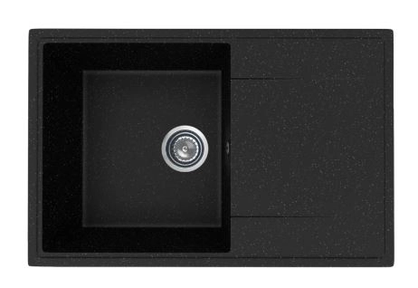 Мойкa УЛЬТРА ML-GMU07 735*475 с крылом черный камень