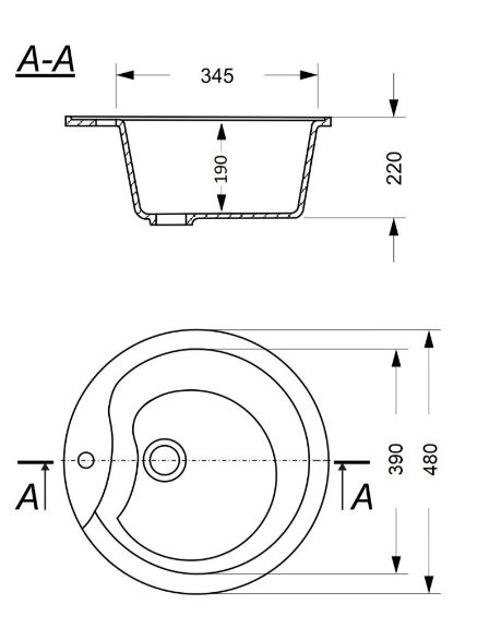 Мойка ML-GMS101 (309) кругл. темно-серый-image-2