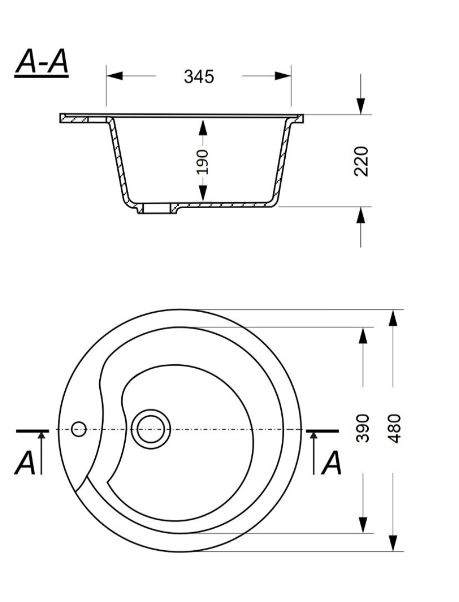 Мойка ML-GMS101 (309) кругл. темно-серый-image-2