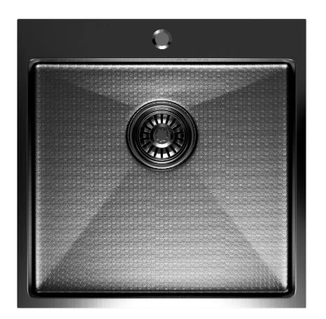 Мойка наст.монтаж Mixline Pro 50*50 c фаской черн.графит НАНО декор