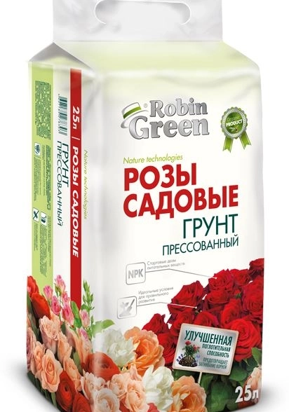 Грунт для садовых роз Робин Грин прессованный 25 л