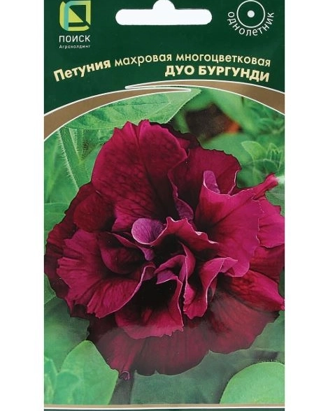 Петуния махровая многоцветковая Дуо бургунди(ЦВ) (Люкс1) 10шт