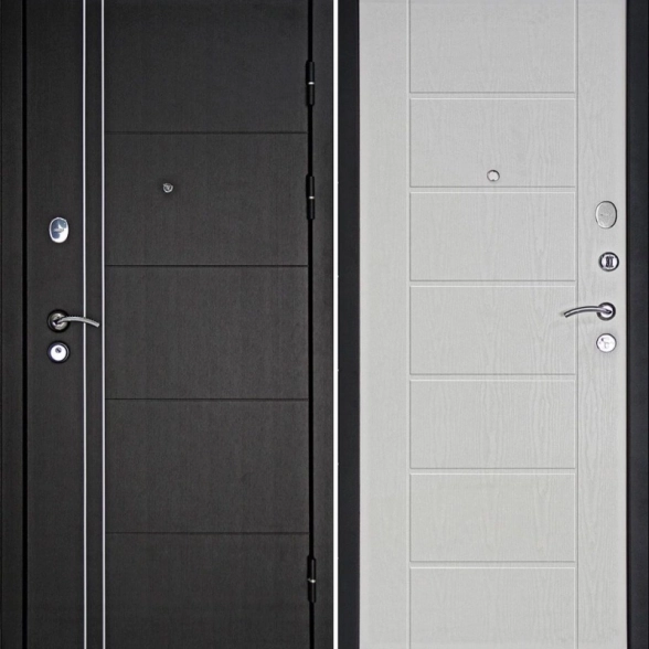 Дверь мет. ДК Теплолюкс беленый дуб 860*2050 правая