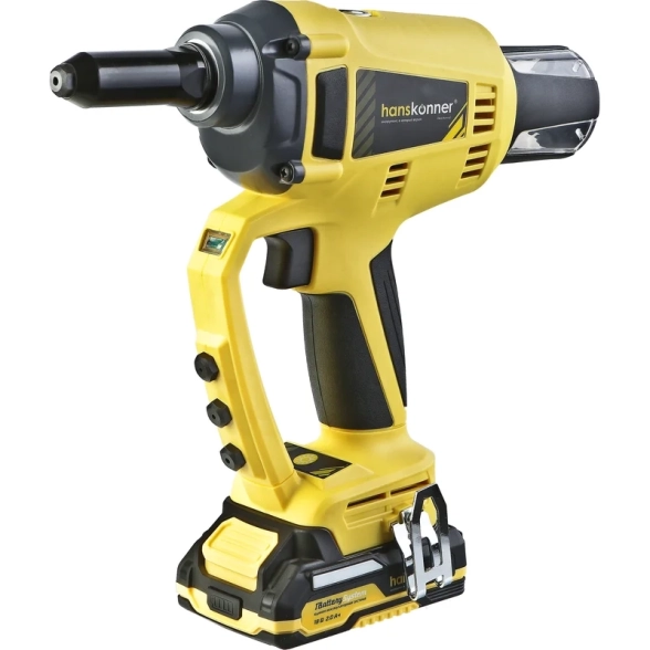 Пистолет акк.заклепочный Hanskonner HRG18PRO 18В 2Ач 2,4-4,8мм 2акк.