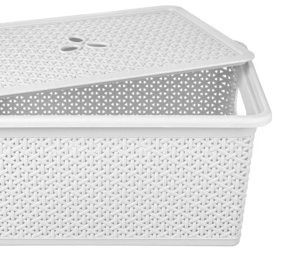 Корзина универ. Wenge 15л 398*273*177мм с крышкой светло-серый