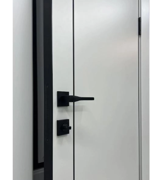 Дверь Line Молдинг 4 70*200 эмалит серый AL-black с 4-х ст