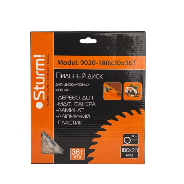 Диск пил. Sturm! 9020-180-20-36T 180х20/16ммх36Т дерево-image-1