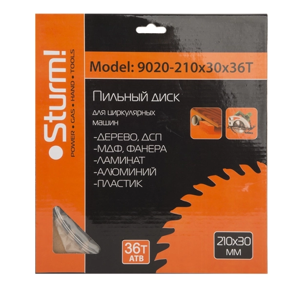Диск пил. Sturm! 9020-210-30-36T 210х30х36Т дерево-image-1