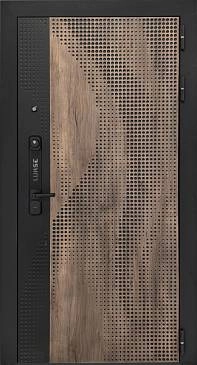 Дверь металлическая LUKSE 505 черный муар шведская вишня белый софт 860R, правая