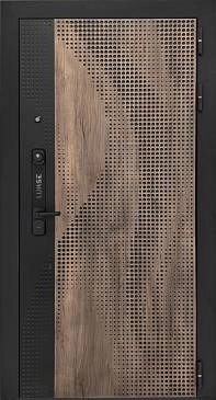 Дверь металлическая LUKSE 505 черный муар шведская вишня белый софт 960R, правая