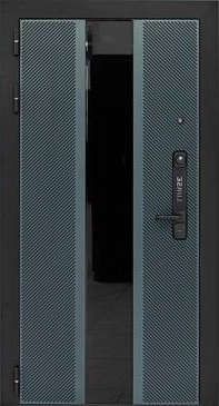 Дверь металлическая LUKSE 506 черный муар велютто верде белый матовый 860L, левая