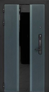 Дверь металлическая LUKSE 506 черный муар велютто верде белый матовый 960, левая