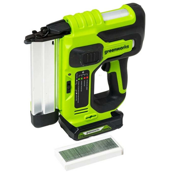 Степлер акк. GreenWorks G24BN 24Вт 2Ач 100уд/мин 18GA 1акк+ЗУ-image-2