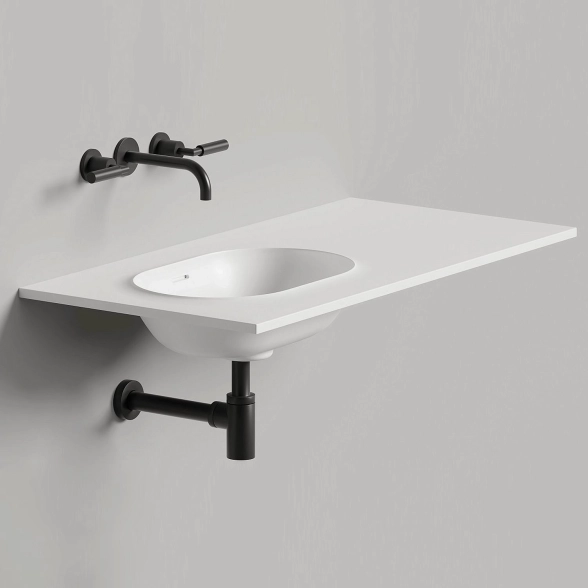 Раковина подвесн. S-Stone ONDA EDGE OVAL матовая