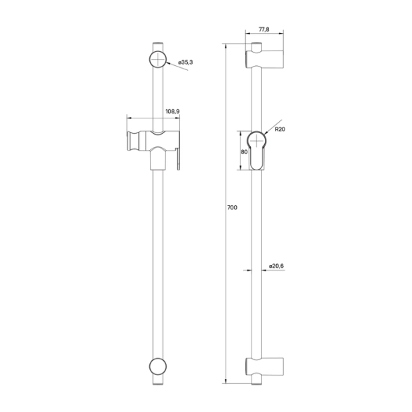Стойка д/душа IDDIS Ray 700мм RAY70BCi17 хром матовый (ГЛ)-image-3