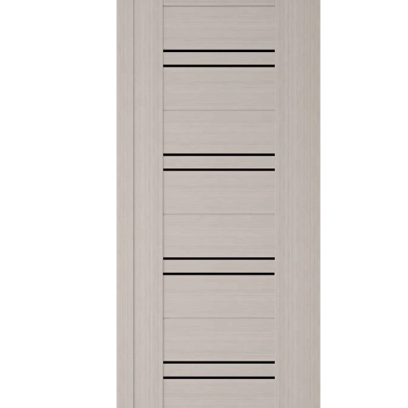 Дверь LX-2 600*2000 эшвайт черное стекло