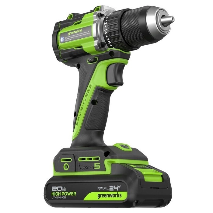 Дрель аккумуляторная бесщёточная GreenWorks DD560 24В 4Ач 60Нм 13 мм 1 аккумулятор+зарядное устройство-image-1
