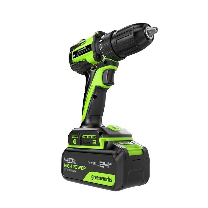 Дрель аккумуляторная  бесщёточная GreenWorks DD345 24В 4Ач 45Нм 13мм 1 аккумулятор+зарядное устройство