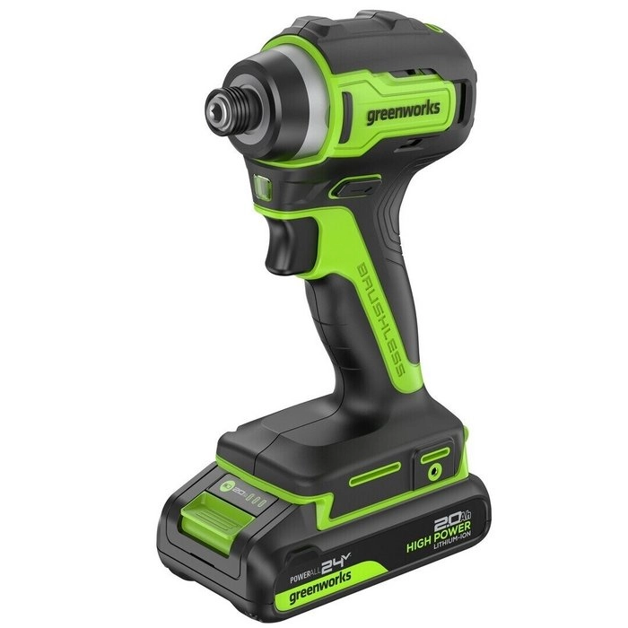Винтоверт аккумуляторный ударный GreenWorks ID3170 24В 2Ач 170Нм 1/4" 1 аккумулятор+ЗУ