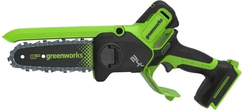 Пила цепная-мини акк.бесщёт. GreenWorks GD24CS15 24В 6" 3/8"-1,1мм без АКБ и ЗУ