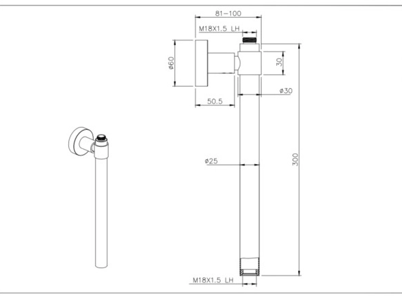 Удлинитель д/душ.систем AQUATEK AQ2041CR 30см-image-0