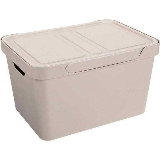 Ящик п/п DEluxe 380x276x220мм перфорир.с крышкой 18л св.беж